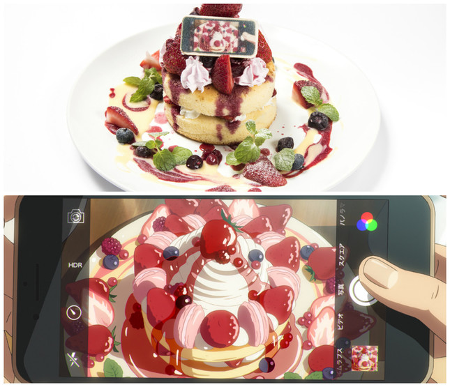 「瀧と入れ替わった三葉も思わず写真を撮りたくなったパンケーキ」(c)２０１６「君の名は。」製作委員会