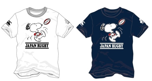 ラグビー日本代表とコラボのスヌーピーTシャツ
