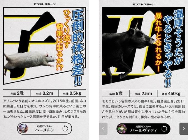 出走獣のプロフィール情報