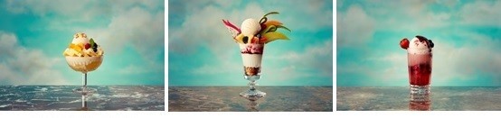 アイスとフルーツを使ったリゾートデザート