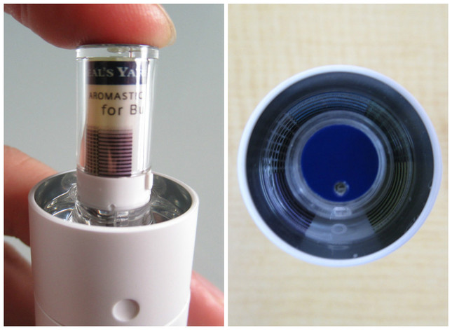 カートリッジを挿入し、ダイヤルで好きな香りを選択