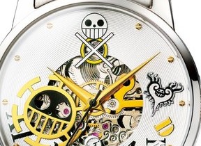 「ワンピース」の「トラファルガー・ロー」モデル腕時計　内部が見えるシースルー