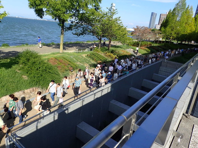 びわ湖ホールでの避難訓練コンサート（非難時）の様子／びわ湖ホール提供