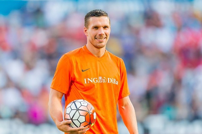 神戸に新加入したポドルスキ（Sven Mandelさん撮影、Wikimedia Commonsから）