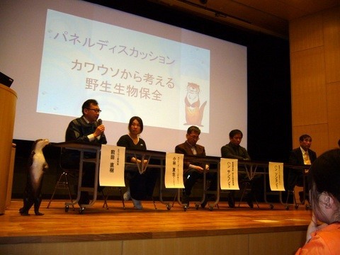 2017年3月19日、東京都美術館で開催された「カワウソ国際シンポジウム」。熊谷さんが企画して日韓のカワウソ研究者、動物園飼育関係者らが一堂に会し、意見交換した。