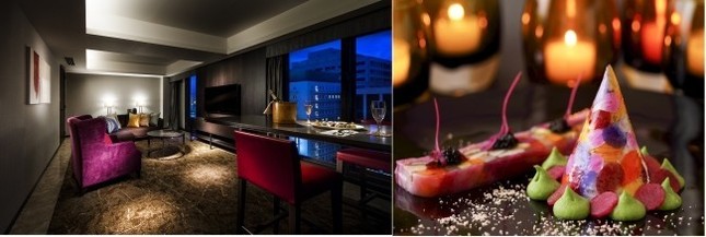 （左）プレミアムスイートツイン　（右）クリスマスディナー