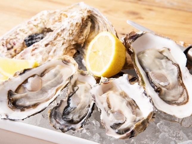 貴重な生牡蠣も半額ならば心ゆくまで食べられる　（左から）北海道・厚岸産、兵庫・坂越産、北海道・仙鳳趾産、岩手・広田湾産