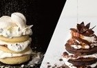 この冬、「J.S.PANCAKE CAFE」に黒と白パンケーキ　味わい変わるカラクリが