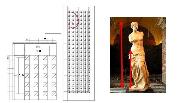 黄金比を格子ドアで表現
