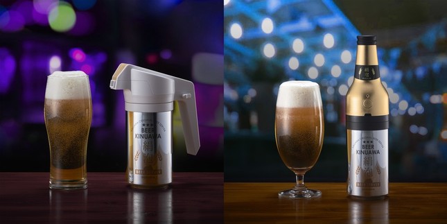 アウトドアでもクリーミーなビールを味わえる