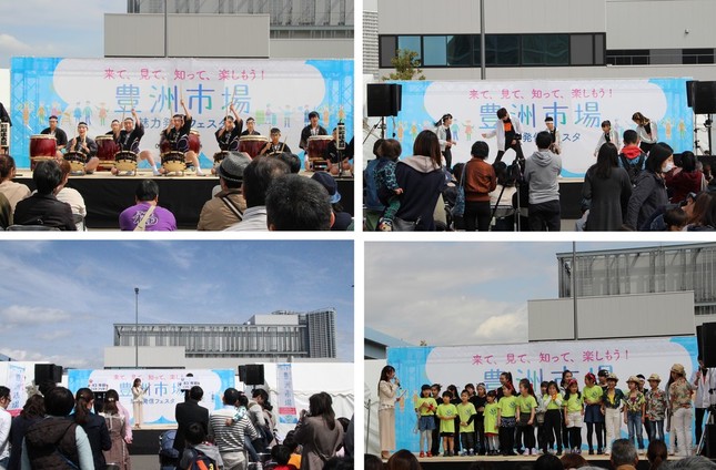 メインステージでは、太鼓やダブルダッチのパフォーマンス、クイズ大会などが行われた