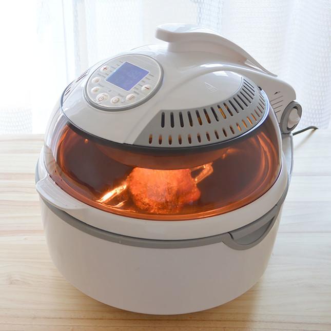 ヒーターの放射熱＋ファンの対流熱、肉々しく炙り焼き