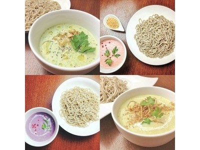 「夏野菜の冷製ベジポタつけ蕎麦」（写真左上）