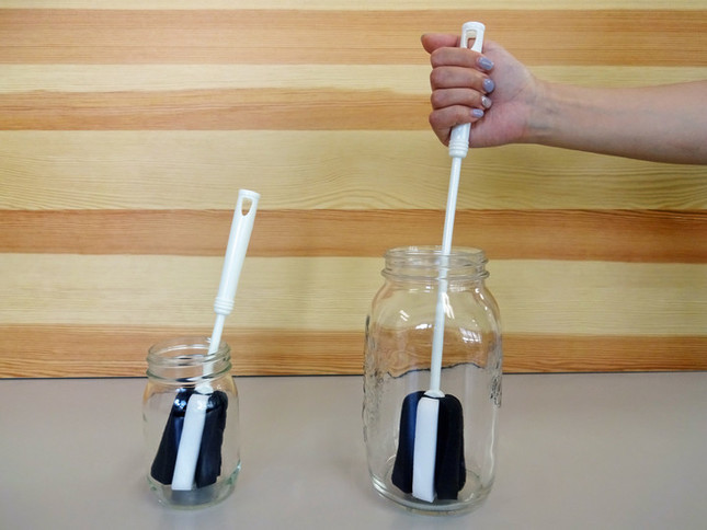 長いスティックできちんと洗える