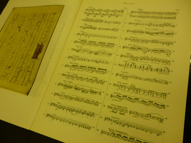ショパンが作り上げた全ての調での前奏曲たち（楽譜は他の作品番号 の2曲も含まれていて26曲になっている）