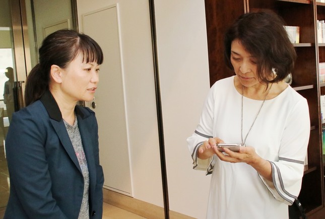 Simejiを使用中の勝間さん