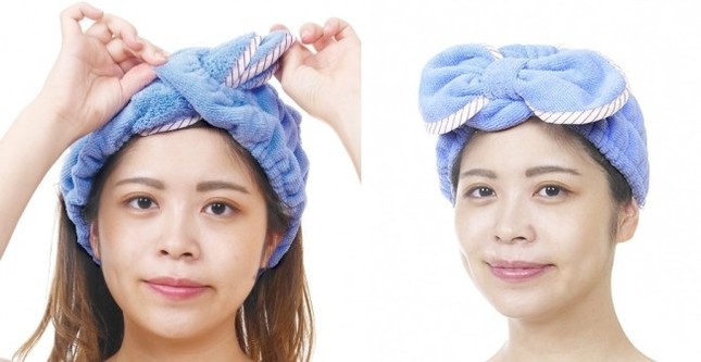 かぶらずに装着できて便利な吸水ターバン
