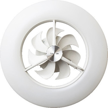 低い天井でも圧迫感なく取り付けられる薄型設計、1台2役