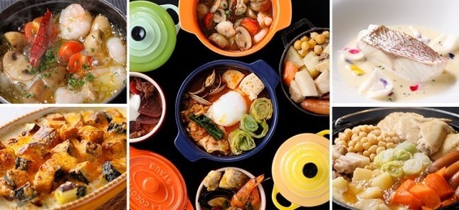 作りたてのアヒージョを提供