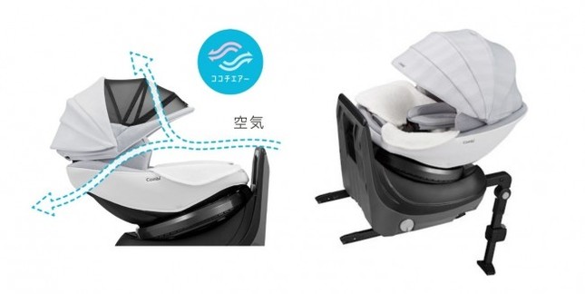 電動式ファンを標準装備した最上級チャイルドシート