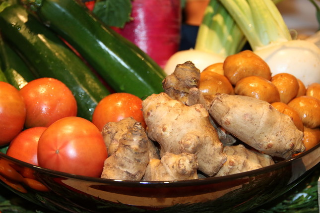 福島県産の野菜がいっぱい！　舌でも目でも楽しめるのがうれしい