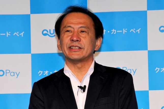 発表会冒頭で挨拶に立った、クオカード・近田剛代表取締役社長 