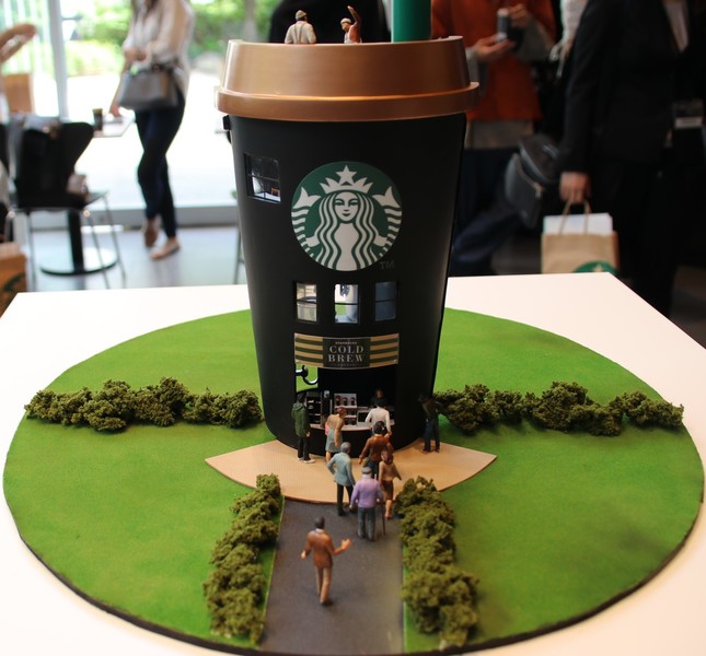 裏側はカップの形の店舗になっている