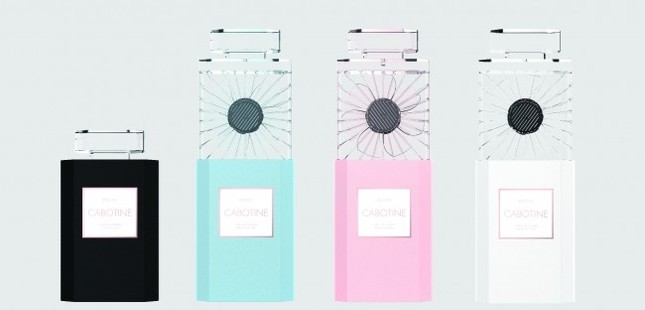 スタイリッシュなパフュームボトル型のUSBファン