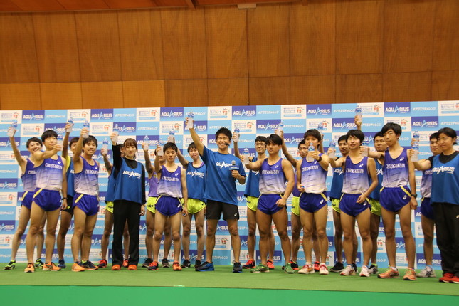 チャレンジの後はアクエリアスで乾杯