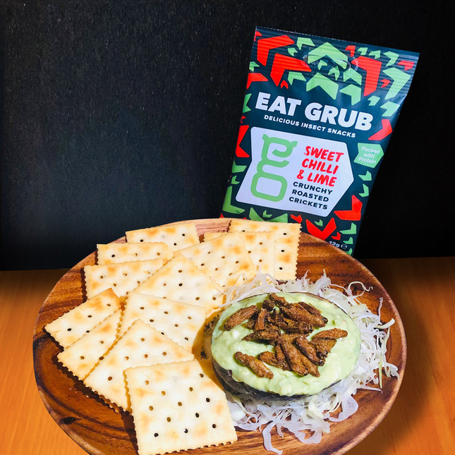 スパイシーコオロギとアボカドのディップ