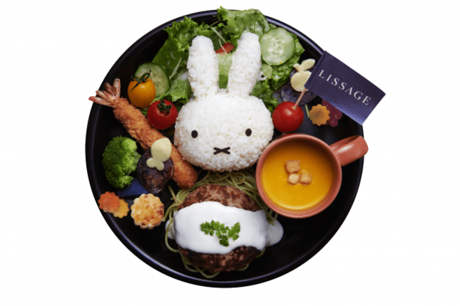 自家製ハンバーグのミッフィープレート