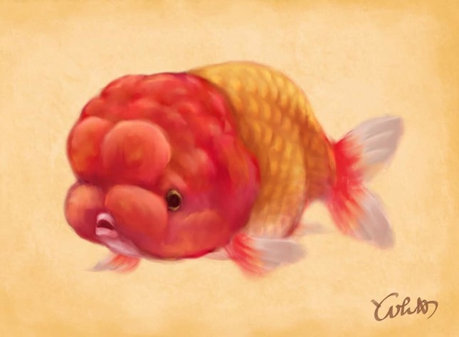 なばたさんが描いた「ランチュウ」（写真3）