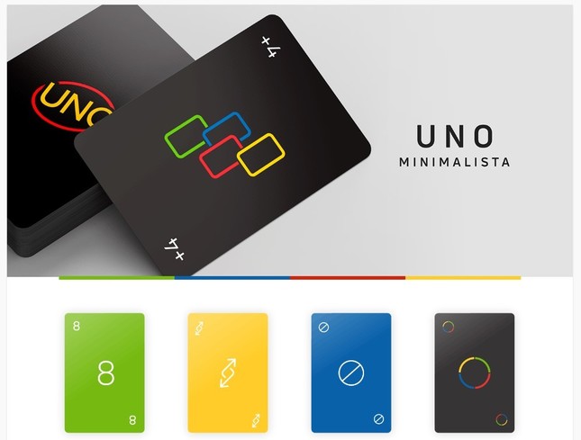 スタイリッシュデザインの「UNO MINIMALISTA」が話題（画像はWarleson OliveiraさんのBehanceページより）