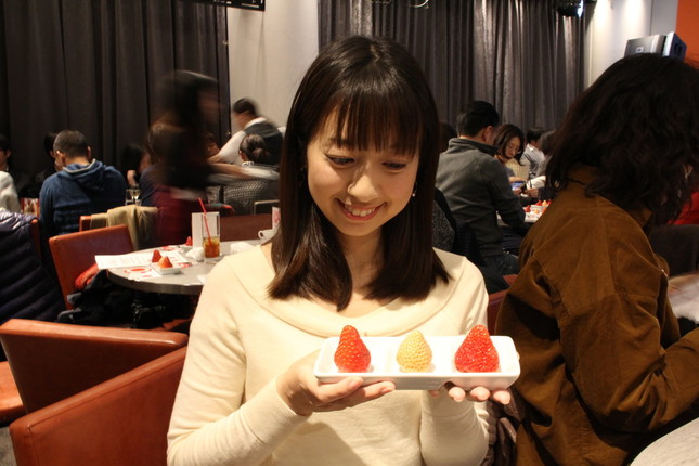 後半はベリーツ、ゆうべに、淡雪とブランドイチゴの食べ比べ