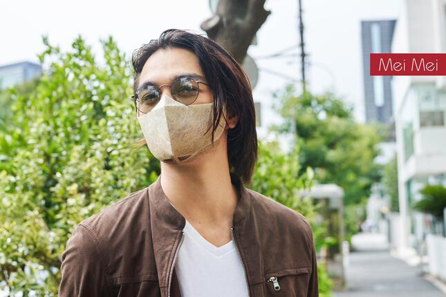 メガネに吊るすタイプの「和紙ますくMeiMei」