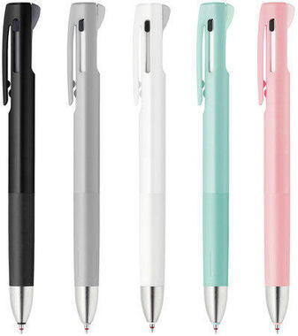 2色ボールペンとシャープペン、軸色は4色展開