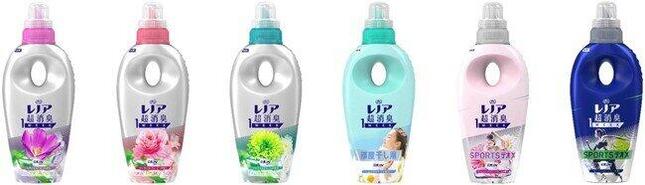 3種の香りのほか、部屋干し用1種、スポーツ用2種も