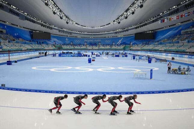2月4日に北京冬季五輪が開幕　画像はスピードスケート練習の様子（写真：UPI/アフロ）