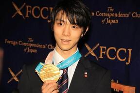 北京五輪が羽生結弦選手一色になる（2018年2月、編集部撮影）