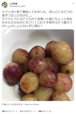 小さな子どもにブドウを食べさせる時は、半分に切る、絶対に目を離さないなど注意を！