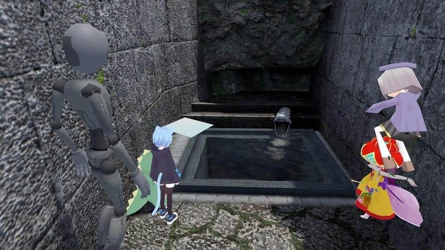門の脇にある「瑞泉」　現実の首里城では、泉のすぐそばまでは立ち入り禁止で近づけないそうだ