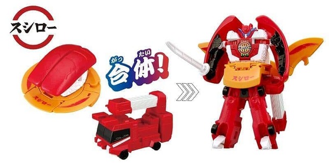 スシローの「まぐろ」と消防車が驚きのギミックで合体！