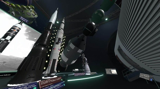 「宇宙開発競争」の展示　3Dモデルでロケットを観察できる