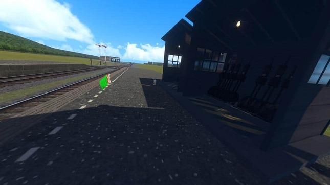 駅の様子　信号機の操作レバーなどを設置