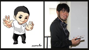 （左から）大日本印刷の松原嘉哉さん、「Studio No.9」の漫画編集者・遠藤さん