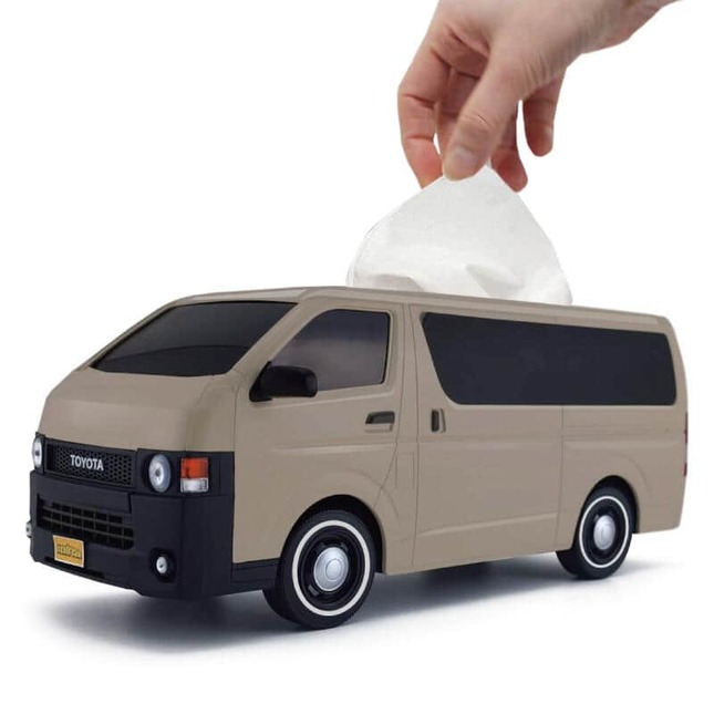 丸目が印象的なカスタムハイエースがティッシュケースに