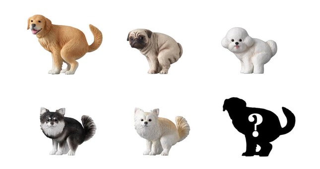 犬たちがふんばる愛らしい！？姿を再現した全6種
