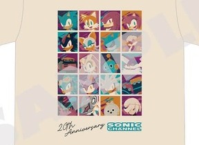 「ソニックチャンネル」20周年記念　Tシャツとステッカーセット