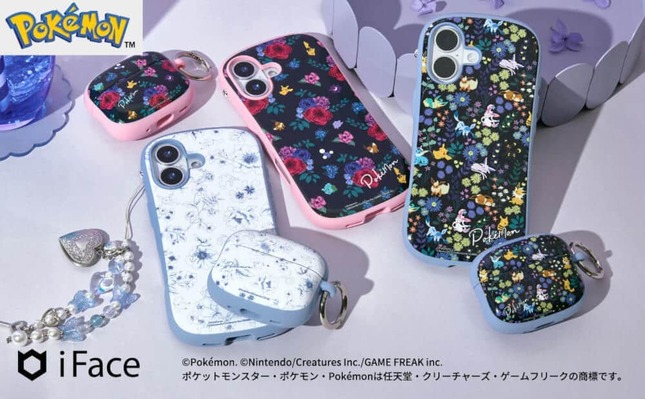 ポケモンたちと花柄をあしらった華やかなデザイン