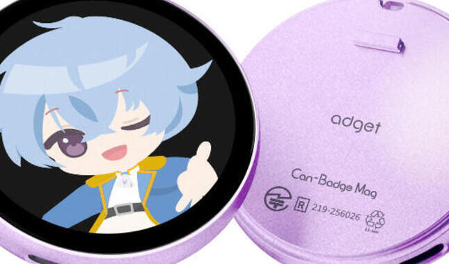 写真や画像が表示できるデジタル缶バッジ「Can-Badge Mag」　新たにマグネットを内蔵